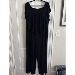 Alyx Women's Black‎ Jumpsuit Size 2X Wide Leg Short Sleeve